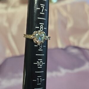 Fragrant Jewels Gold Heart Crystal Ring Size 8